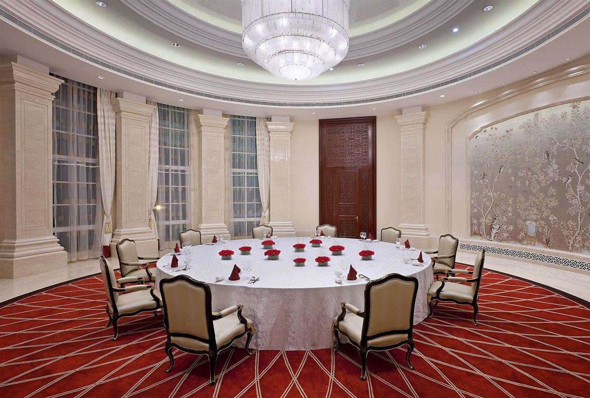 hotel banquet furniture in event hall setup