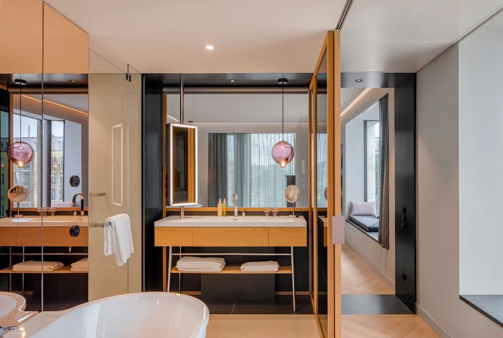 Commercial hotel bathroom furniture and custom vanity units