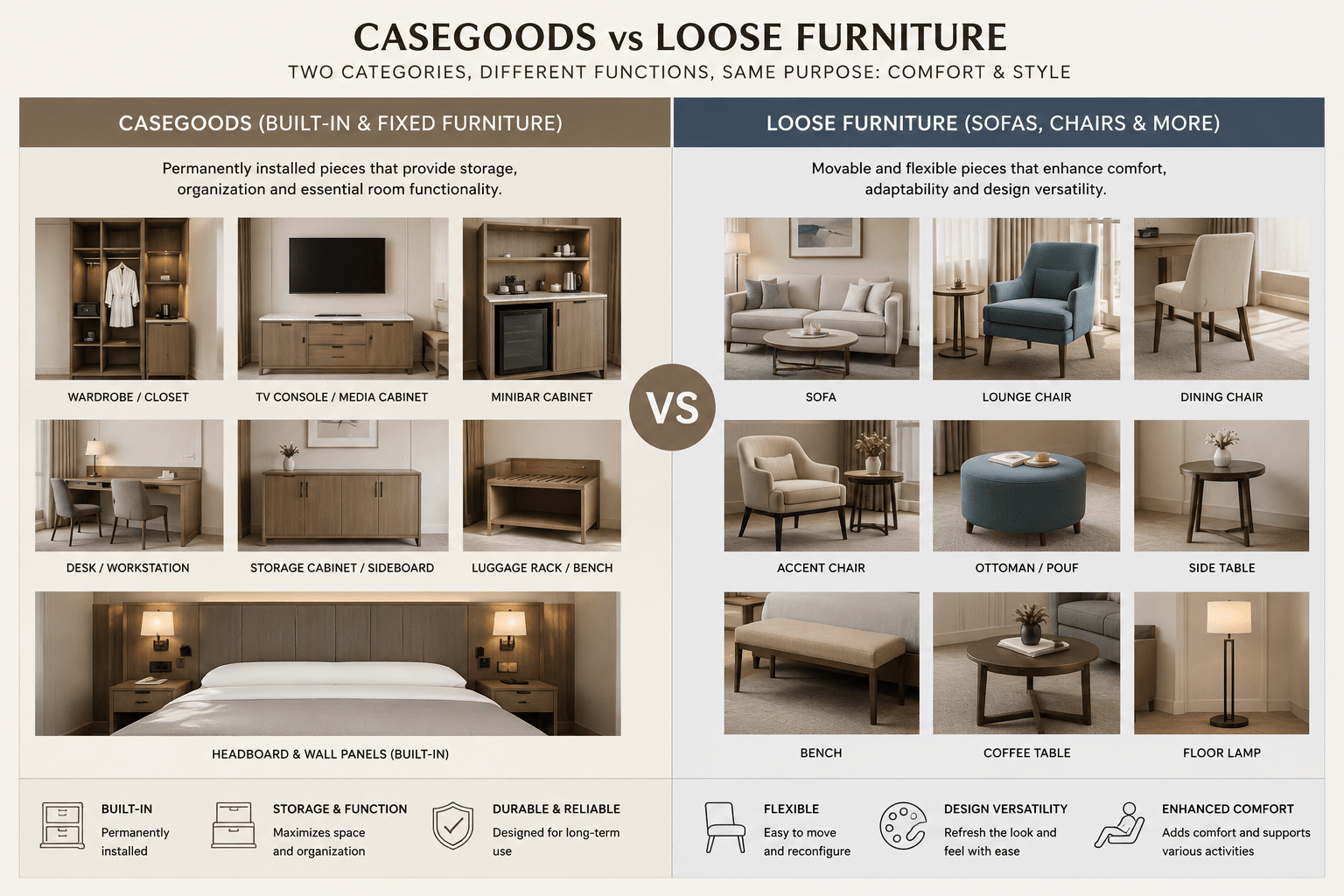 hotel casegoods and loose furniture for hospitality projects